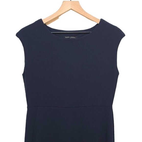 Banana Republic Navy Short Sleeve Minimalist Casual Midi Dress Sz PS - Picture 2 of 8